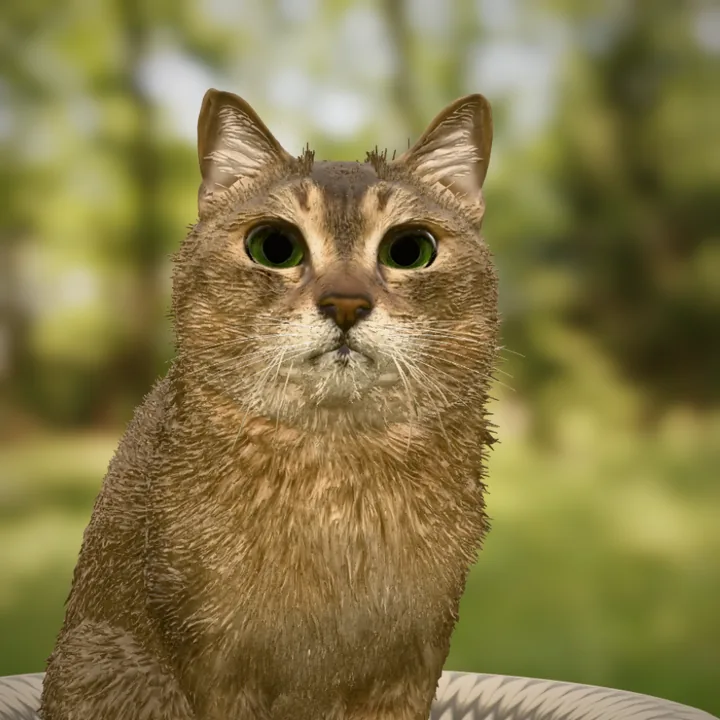 Those enormous green eyes, looking straight into your soul.